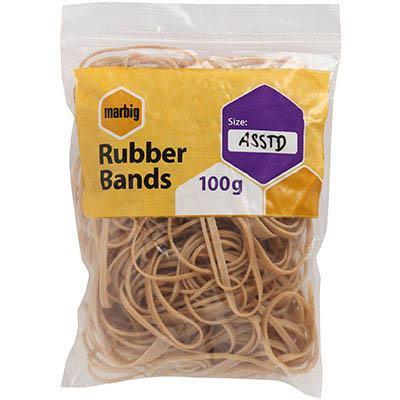 Marbig Rubber Bands Assorted Sizes 100G 94599100B - SuperOffice