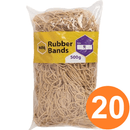 Marbig Rubber Bands Size No.19 500g Pack 20 BULK 94519500B (20 Pack) - SuperOffice
