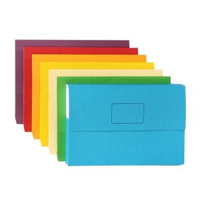 Marbig Slimpick Document Wallet Foolscap Blue Pack 10 4004317 - SuperOffice