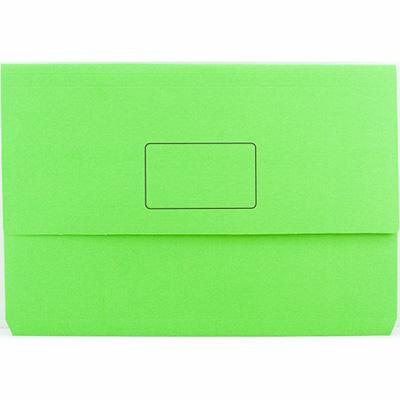 Marbig Slimpick Document Wallet Foolscap Green Pack 10 4004304 - SuperOffice