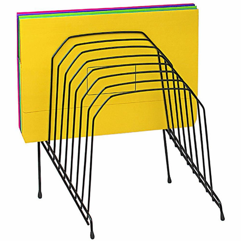 Marbig Step File Wire Organiser 8 Slot Rack Large Black 87302 - SuperOffice