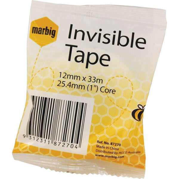 Marbig Tape Invisible 12Mm X 33M 25.4Mm Core 87270 - SuperOffice
