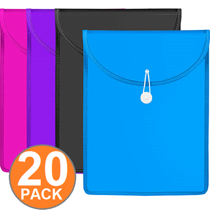 Marbig Top Load Files Folder With Elastic Closure PP A4 Assorted Colours Pack 20 9017199 (20 Pack) - SuperOffice