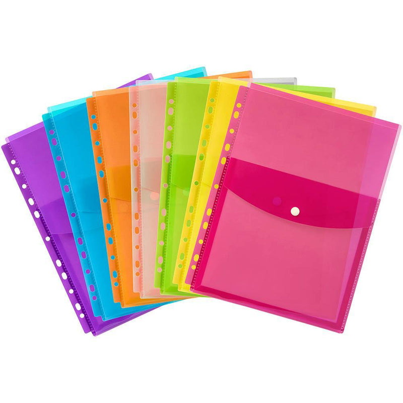 Marbig Top Opening Binder Wallet Button Closure Assorted Pack 4 2025899 - SuperOffice