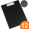 Marbig Tough Enviro PP Clipboard A4 Black Pack 12 BULK 4400402 (12 Pack) - SuperOffice