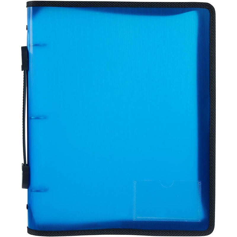 Marbig Zipper Binder With Handle 3D 25Mm A4 Blue 6780001 - SuperOffice