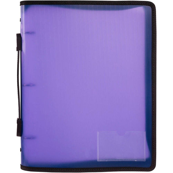 Marbig Zipper Binder With Handle 3D 25Mm A4 Purple 6780019 - SuperOffice