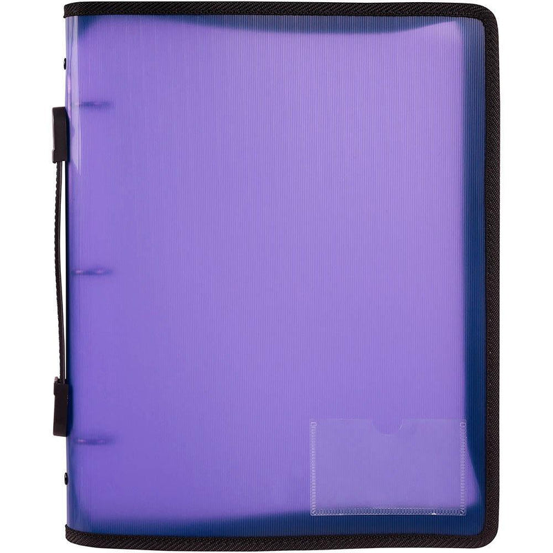 Marbig Zipper Binder With Handle 3D 25Mm A4 Purple 6780019 - SuperOffice