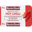 Masterfoods Hot Chilli Sauce Squeeze-On Individual Portions Squeezy 14g 100 Pack Carton Bulk Box 214101 - SuperOffice