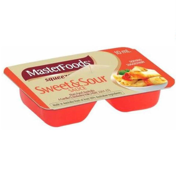 Masterfoods Sweet & Sour Sauce Squeezy Individual Portions 10g 100 Carton Squeeze Bulk Box 156732(Sweet&Sour) - SuperOffice