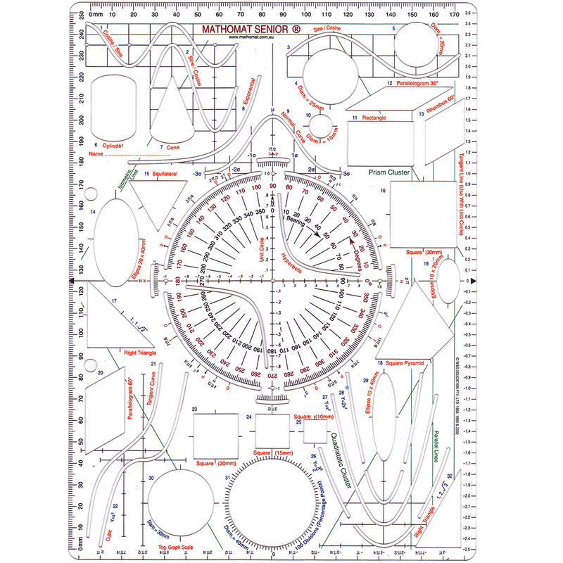 Mathomat Senior Stencil Template MathAid MathomatSenior - SuperOffice