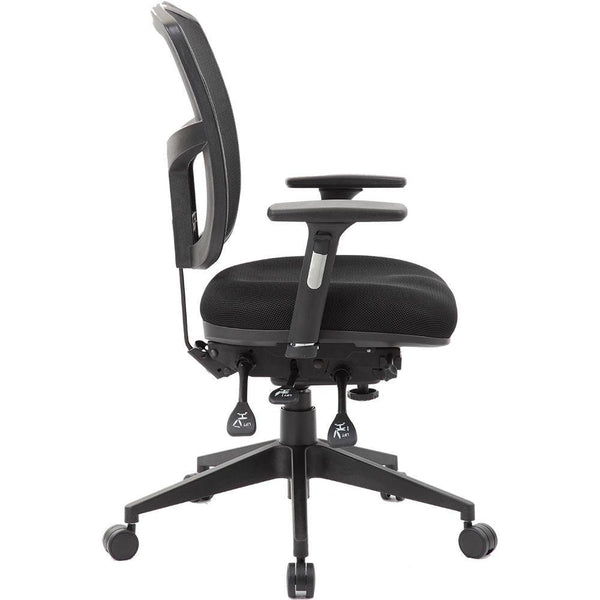 Miami Task Chair Medium Mesh Back With Arms Black YS13A - SuperOffice