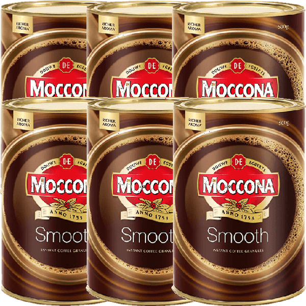 Moccona Smooth Instant Granulated Coffee 500G Can Pack 6 BULK 1671865 (6 Cans) - SuperOffice