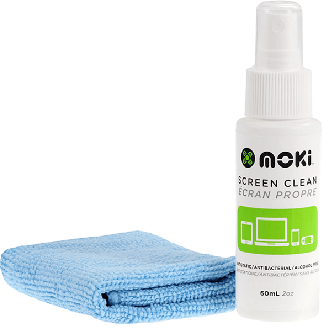 Moki Screen Cleaner Spray Bottle + Microfibre Cloth | TV/Phone/Monitor MFCSM01 - SuperOffice