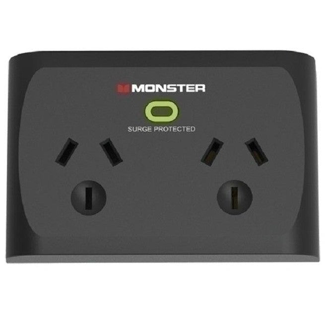Computer Surge Protector Monster Monster Dual Socket Surge Protector Black | SuperOffice