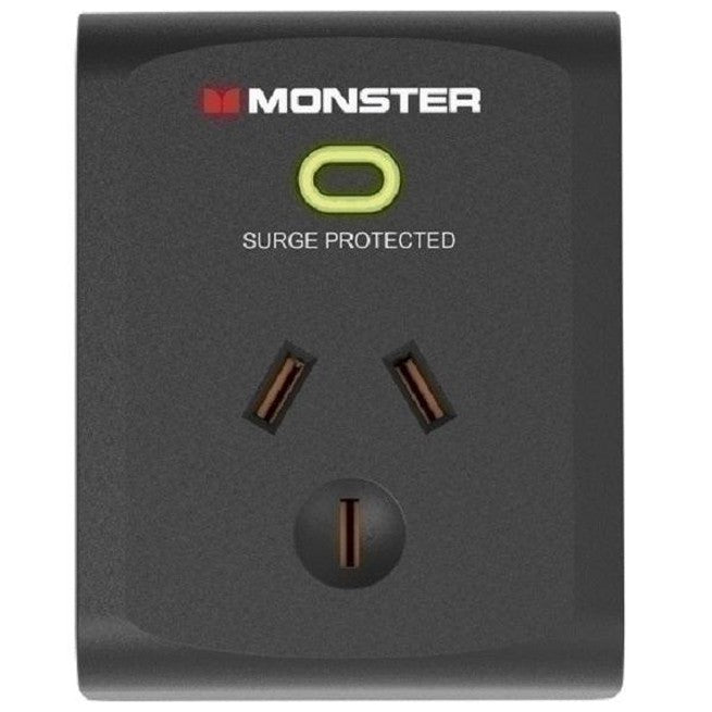 Monster Single Socket Surge Protector Black MT-FPSP1700B - SuperOffice