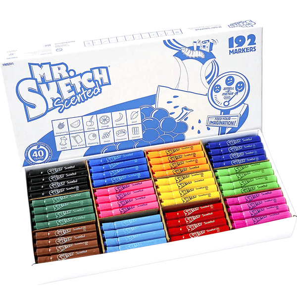 Mr Sketch Scented Markers Assorted Colours Scents 192 Box Pack BULK 1905311 (Box 192) - SuperOffice