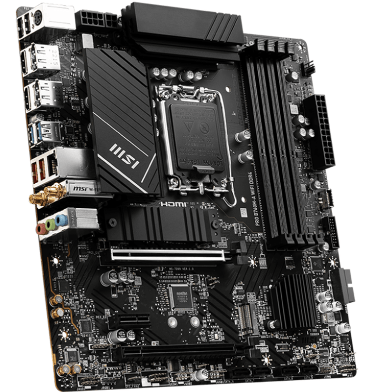 MSI PRO B760M-A WIFI DDR4 Mother Board DDR4 PCIe 5.0 M.2 2.5Gbps LAN USB 3.2 PRO B760M-A WIFI DDR4 - SuperOffice