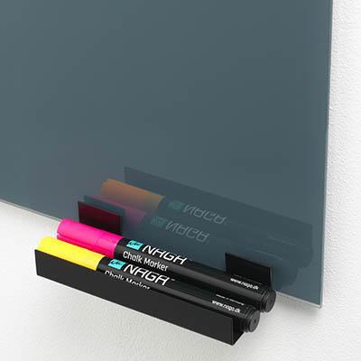 Naga Glassboard Clip-On Metal Pen Holder Black 23956 - SuperOffice