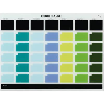 Naga Magnetic Glassboard Month Planner 900 X 1200Mm Multi Colour 12110 - SuperOffice