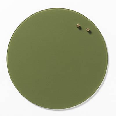 Naga Nord Magnetic Glassboard Round 350Mm Olive 70450 - SuperOffice