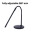 Nero Black Flexi Desk Lamp LED Flexible 3 Dimmer Level 330008 - SuperOffice
