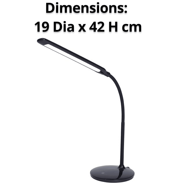 Nero Black Flexi Desk Lamp LED Flexible 3 Dimmer Level 330008 - SuperOffice