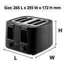 Nero Classic Black Toaster 4 Slice 7 Settings 746051 - SuperOffice