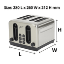 Nero Classic Stainless Steel Style Toaster 4 Slice 746090 - SuperOffice
