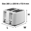 Nero Classic White Toaster 4 Slice Bread Sandwich 746052 - SuperOffice