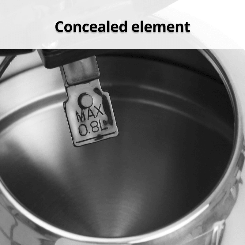 Nero Delia Stainless Steel Kettle, 0.8 Litre, Bnb Supplies, 9314387004379