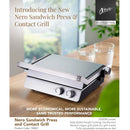 Nero Deluxe Sandwich Press Toaster Contact Grill 4 Slice Grooves with Timer 748041 - SuperOffice