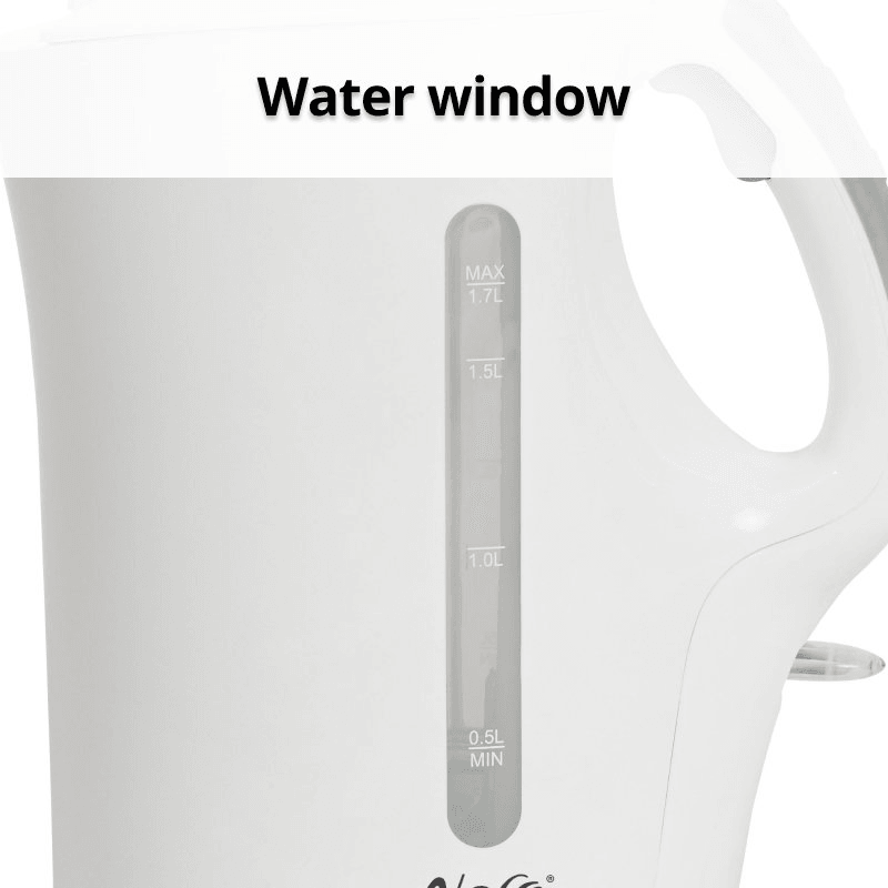Nero Express Cordless Kettle 1.7L White Water Window 740172 - SuperOffice