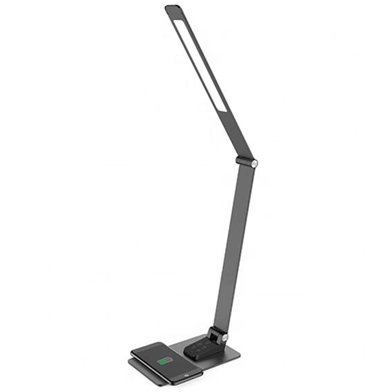 Nero LED Aluminum Light Lamp Wireless/USB Phone Charging Base Desk Table 330015 - SuperOffice