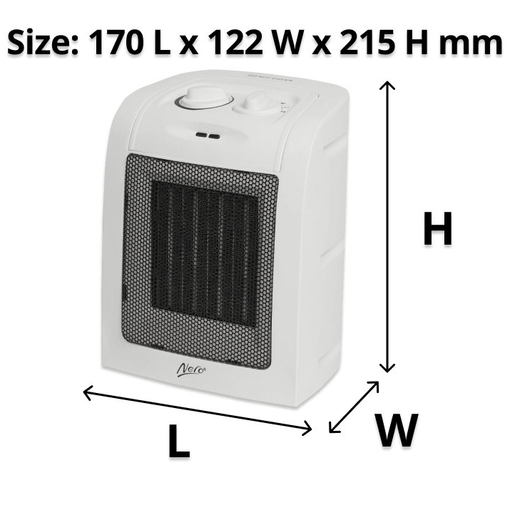 Nero Portable Ceramic Heater Warm Hot Adjustable 749006 - SuperOffice