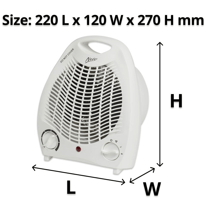 Nero Portable Fan Heater 2000W Cool Warm Hot Adjustable 749002 - SuperOffice