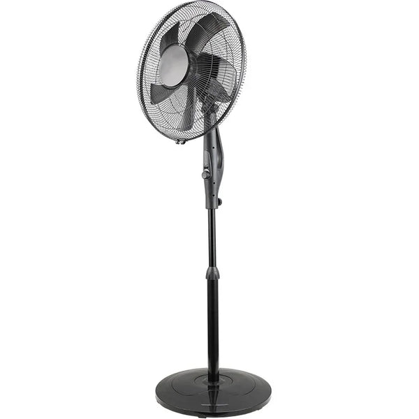 Nero Quiet Pedestal Fan 40cm Oscillating Rotating 6 Speeds Black Adjustable 7490411 - SuperOffice