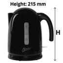 Nero Studio Gloss Black Kettle Premium 1.2L 2200W Water Window 740061 - SuperOffice