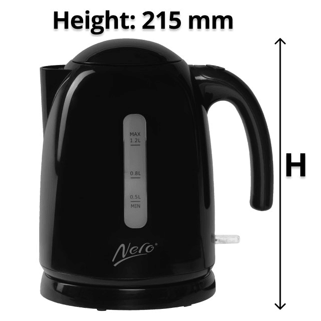 Nero Studio Gloss Black Kettle Premium 1.2L 2200W Water Window 740061 - SuperOffice