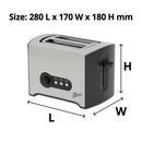 Nero Toaster 2 Slice Stainless Steel Adjustable 746072 - SuperOffice