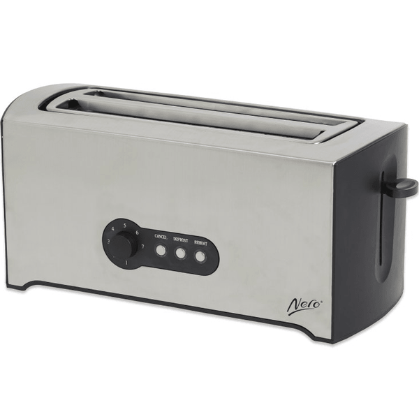 Nero Toaster 4 Slice Stainless Steel Rectangle Defrost Reheat 746084 - SuperOffice