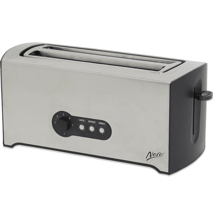 Nero Toaster 4 Slice Stainless Steel Rectangle Defrost Reheat 746084 - SuperOffice