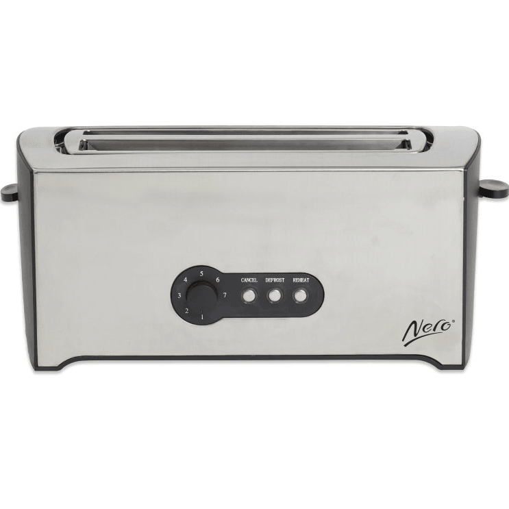 Nero Toaster 4 Slice Stainless Steel Rectangle Defrost Reheat 746084 - SuperOffice