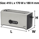 Nero Toaster 4 Slice Stainless Steel Rectangle Defrost Reheat 746084 - SuperOffice