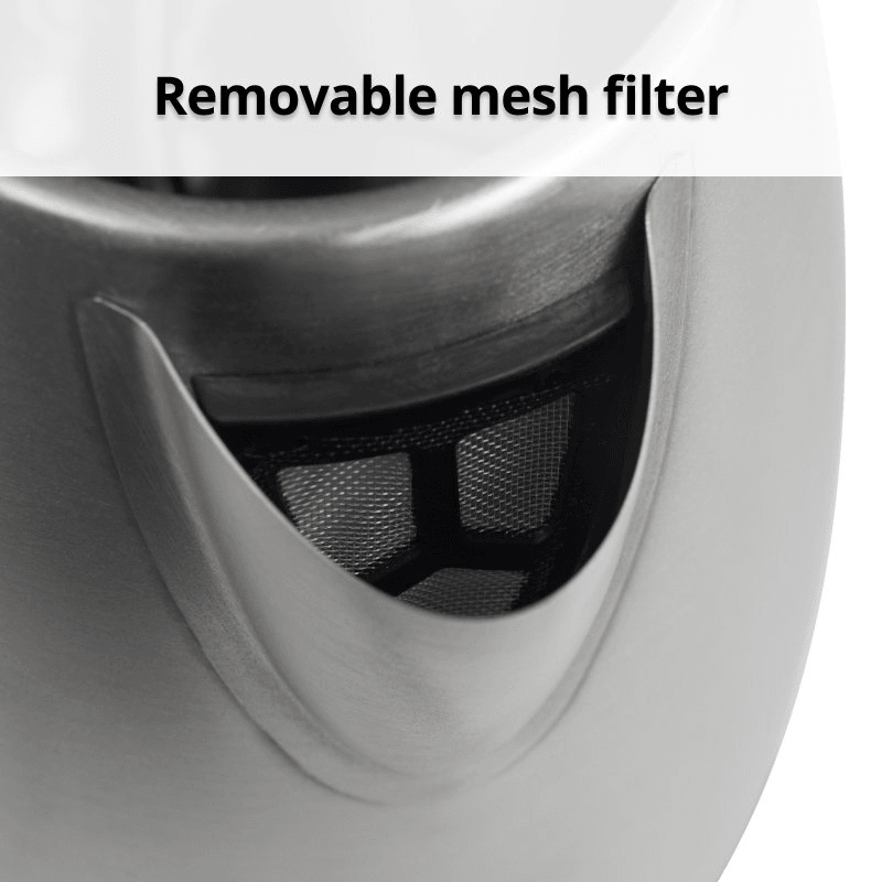 Nero Urban Stainless Steel Kettle 1.7L Water Window 2200W 740088 - SuperOffice