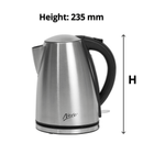 Nero Urban Stainless Steel Kettle 1.7L Water Window 2200W 740088 - SuperOffice