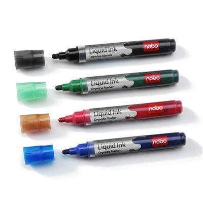 Nobo Whiteboard Liquid Ink Dryline Markers Assorted Pack 12 1901072 - SuperOffice