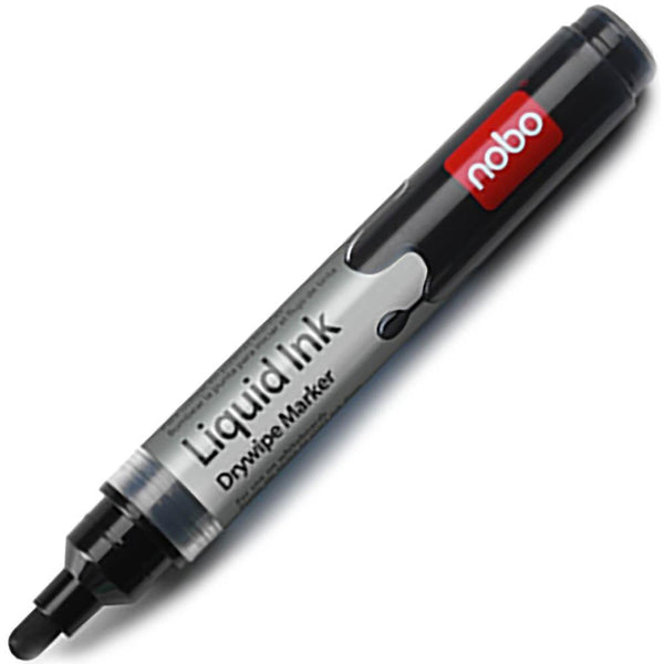 Nobo Whiteboard Liquid Ink Dryline Markers Black Pack 12 1901073 - SuperOffice
