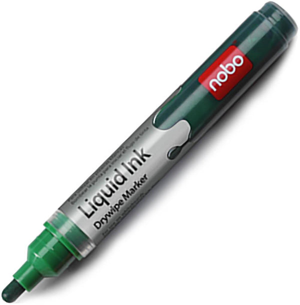 Nobo Whiteboard Liquid Ink Dryline Markers Green Pack 12 1901076 - SuperOffice