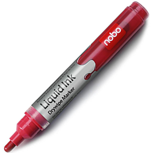 Nobo Whiteboard Liquid Ink Dryline Markers Red Pack 12 1901074 - SuperOffice